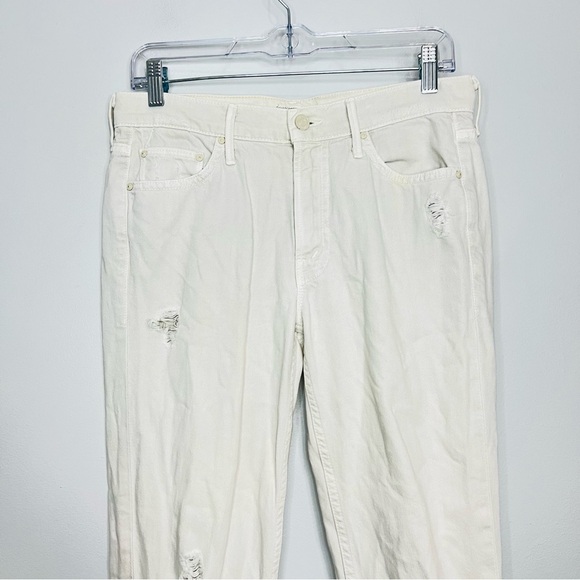 MOTHER the Drop Out Fray in Part Favor White size 26 Ankle Cropped Jeans - Picture 3 of 9